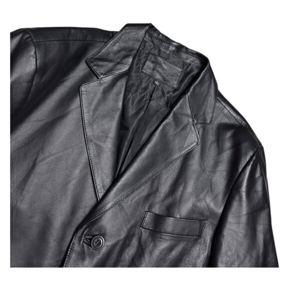 CROFT & BARROW GENUINE LEATHER Designer Business Casual Coat Jacket Mens XL - Picture 3 of 7